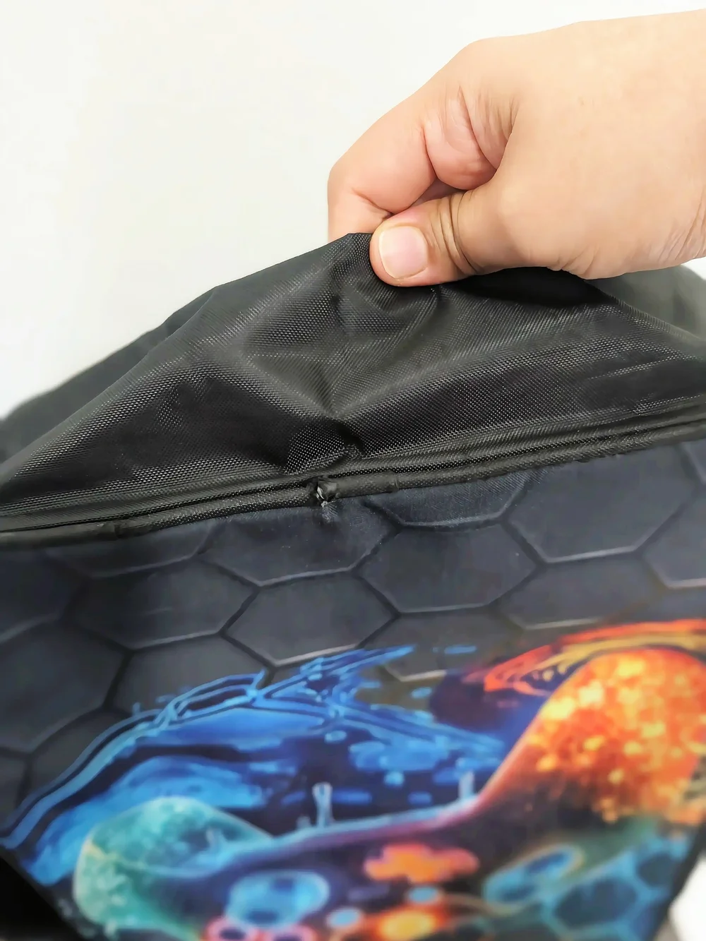 Gaming Controller Backpack - Black with Orange & Blue Controller Art